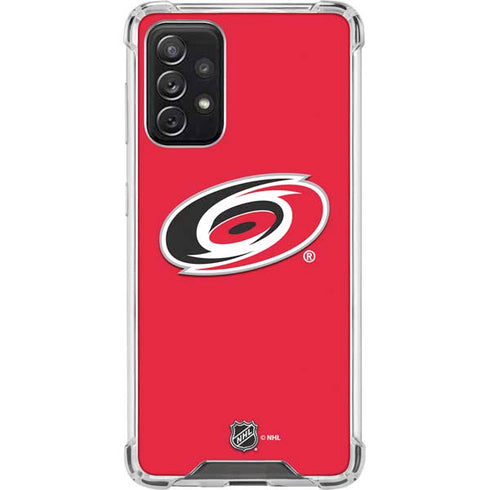 NHL Carolina Hurricanes Solid Background Galaxy A72 5G Clear Case